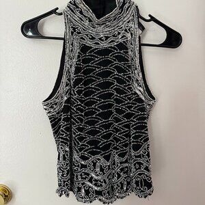 Vintage Papell Boutique Evening beaded silk top